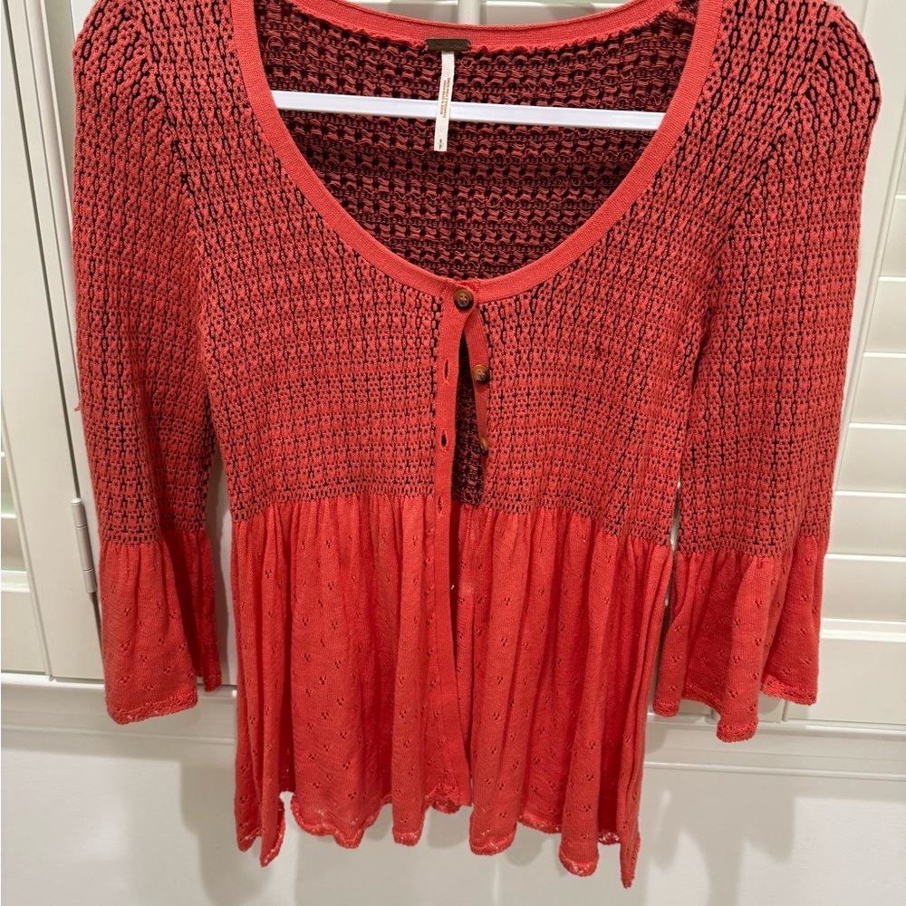 Free people burnt orange cardigan size S